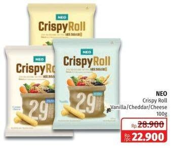 Promo Harga NEO Crispy Roll Cheddar Cheese, Cream Cheese, Vanilla 80 gr - Lotte Grosir