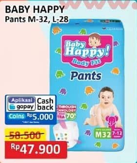 Promo Harga Baby Happy Body Fit Pants M32, L28 28 pcs - Alfamart