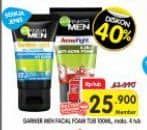 Garnier Men Turbo Light Oil Control Facial Foam 100 ml Diskon 39%, Harga Promo Rp25.900, Harga Normal Rp43.090, Maksimal 4 tub, Khusus Member