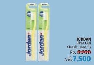 Promo Harga JORDAN Tooth Brush Classic Hard 1 pcs - LotteMart