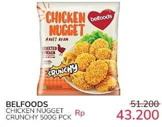 Promo Harga Belfoods Nugget Chicken Nugget Crunchy 500 gr - Indomaret