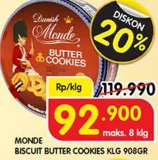 Promo Harga MONDE Butter Cookies 908 gr - Superindo