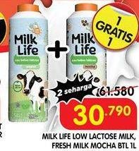 Promo Harga MILK LIFE Fresh Milk Bebas Laktosa, Mocha 1000 ml - Superindo