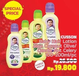 Promo Harga CUSSONS BABY Hair Lotion Coconut Oil Aloe Vera, Candle Nut Celery 100 ml - LotteMart