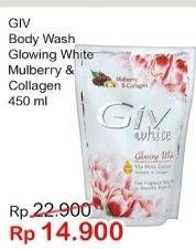 Promo Harga GIV Body Wash Glowing White Mulberry Collagen 450 ml - Indomaret