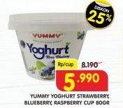 Promo Harga YUMMY Yogurt Strawberry, Blueberry, Raspberry 80 gr - Superindo
