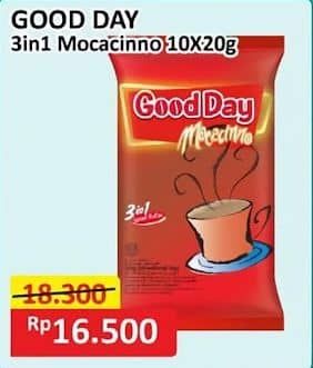 Promo Harga Good Day Instant Coffee 3 in 1 Mocacinno per 10 sachet 20 gr - Alfamart