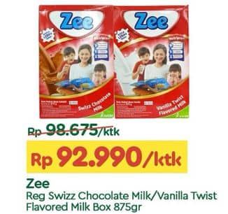 Promo Harga ZEE Susu Bubuk Swizz Chocolate, Vanilla Twist 900 gr - TIP TOP