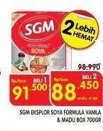 Promo Harga SGM Eksplor Soya 1-5 Susu Pertumbuhan Madu, Vanila 700 gr - Superindo