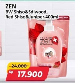 Promo Harga ZEN Anti Bacterial Body Wash Shiso Sandalwood, Red Shiso Juniper Berries 400 ml - Alfamart