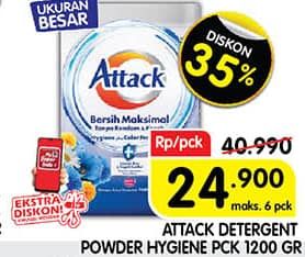 Promo Harga Attack Detergent Powder Hygiene Plus Protection 1200 gr - Superindo