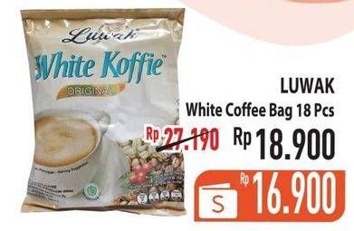 Promo Harga Luwak White Koffie Original per 18 sachet 20 gr - Hypermart