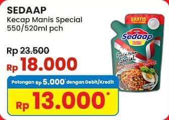 Promo Harga Sedaap Kecap Manis Kedelai Hitam Special 520 ml - Indomaret