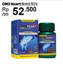 Promo Harga OM3HEART Fish Oil Omega 3 50 pcs - Carrefour