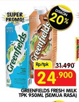 Promo Harga Greenfields Fresh Milk All Variants 1000 ml - Superindo