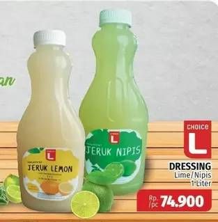 Promo Harga CHOICE L Dressing Jeruk Lime, Nipis 1 ltr - Lotte Grosir