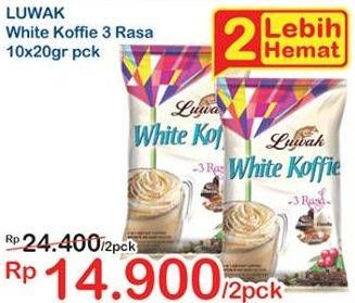 Promo Harga Luwak White Koffie per 2 pouch 10 pcs - Indomaret