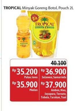 Promo Harga Tropical Minyak Goreng Botol, Pouch 2L  - Alfamidi