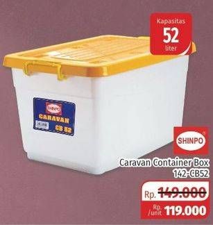 Promo Harga SHINPO Container Box Caravan 142-CB52 52 ltr - Lotte Grosir
