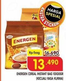 Promo Harga ENERGEN Cereal Instant All Variants per 10 sachet 30 gr - Superindo