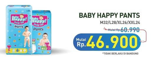 Promo Harga Baby Happy Body Fit Pants XL26, XXL24, M32, L28 24 pcs - Hypermart