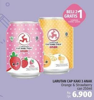 Promo Harga CAP KAKI TIGA Larutan Penyegar Anak Orange, Stroberi 250 ml - LotteMart
