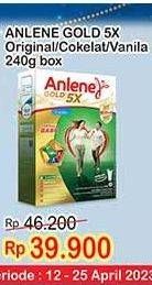Promo Harga Anlene Gold Plus 5x Hi-Calcium Original, Vanila, Coklat 240 gr - Indomaret