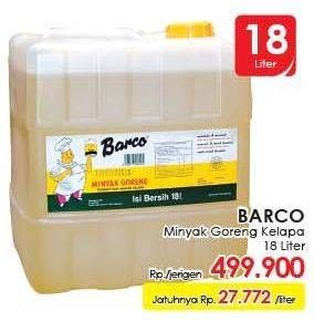 Promo Harga BARCO Minyak Goreng Kelapa 18 ltr - LotteMart