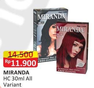 Promo Harga MIRANDA Hair Color All Variants 30 ml - Alfamart