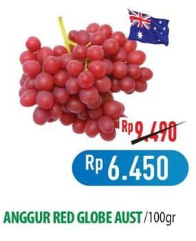 Promo Harga Anggur Red Globe Australia per 100 gr - Hypermart