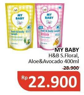Promo Harga MY BABY Hair & Body Wash Sweet Floral, Aloe Vera Avocado 400 ml - Alfamidi