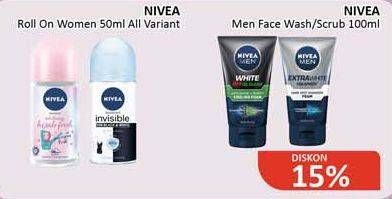 Promo Harga NIVEA Deo Roll On/NIVEA MEN Facial Foam/NIVEA MEN Facial Scrub   - Alfamidi