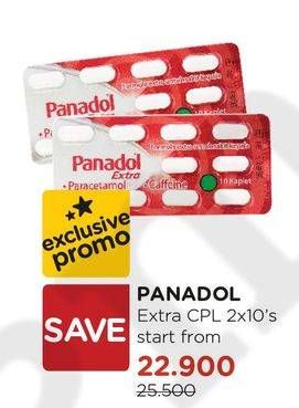 Promo Harga PANADOL Paracetamol Extra CPL 10 pcs - Watsons