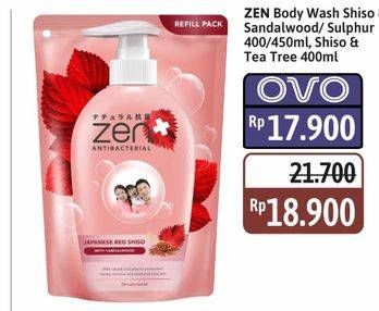Promo Harga ZEN Anti Bacterial Body Wash Shiso Sandalwood, Shiso Sulphur, Shiso Tea Tree 400 ml - Alfamidi