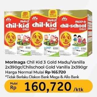 Promo Harga Morinaga Kid 3 Gold/Chil School  - Carrefour