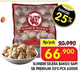 Promo Harga Sumber Selera Bakso Sapi SB Premium 50 pcs - Superindo