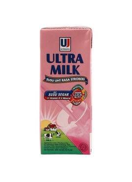 Promo Harga Ultra Milk Susu UHT Stroberi 200 ml - Indomaret