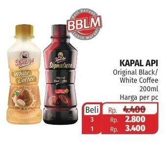 Promo Harga KAPAL API Kopi Signature Drink Original Black, White Coffee 200 ml - Lotte Grosir
