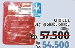 Promo Harga CHOICE L Daging Shabu-Shabu 300 gr - LotteMart