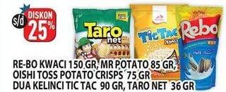 Promo Harga REBO Kuaci Bunga Matahari/MISTER POTATO Snack Crisps/OISHI Toss Potato Crips/DUA KELINCI Tic Tac/TARO Net  - Hypermart