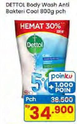 Promo Harga Dettol Body Wash Cool 800 ml - Indomaret