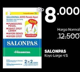 Promo Harga SALONPAS Koyo Pereda Nyeri Large 4 pcs - Guardian