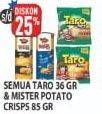 Promo Harga TARO Snack 36gr / MISTER POTATO Crisps 85gr  - Hypermart