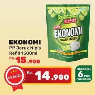 Promo Harga Ekonomi Pencuci Piring Power Liquid Jeruk Nipis 1600 ml - Yogya