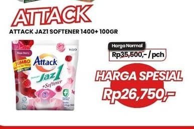 Promo Harga Attack Jaz1 Detergent Powder +Softener Rose Berry 1500 gr - Carrefour