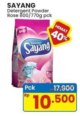 Promo Harga Sayang Detergent Powder Rose 800 gr - Indomaret