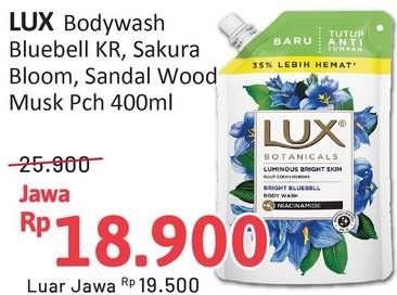 Promo Harga LUX Botanicals Body Wash Blue Bell, Sakura Bloom, Sandalwood Musk 400 ml - Alfamidi
