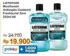 Promo Harga LISTERINE Mouthwash Antiseptic Cool Mint, Fresh Burst, Zero 250 ml - Indomaret