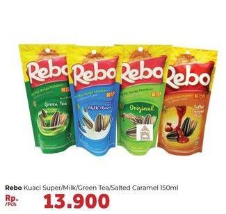Promo Harga REBO Kuaci Bunga Matahari Super, Milk, Green Tea, Caramel 150 gr - Carrefour