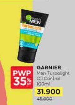 Promo Harga Garnier Men Turbo Light Oil Control Facial Foam 100 ml - Watsons